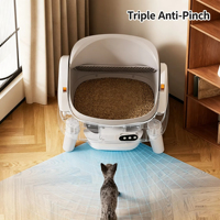 Bac à litière pour chat automatique à nettoyage automatique compatible Tuya, écologique, grande capacité 65L, fonction désodorisante, boîte de sécurité à nettoyage automatique