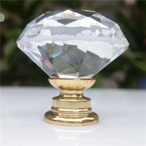 Single Hole <strong>Diamond</strong> Round Bedroom Furniture Handle Glass Handle Crystal <strong>Cabinet</strong> Handle - Product Image 2