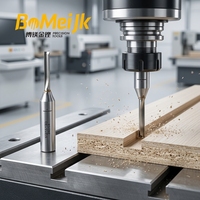 BoMeiJK TCT 2 Flute Straight Router Bit ODM OEM Pemotong Karbida yang Dapat Disesuaikan dengan Sudut Helix 45 & Kekerasan HRC 65