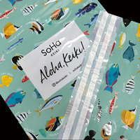 Sacs en plastique autocollants personnalisés en PE, motif de poisson de dessin animé, sacs en polyéthylène auto-scellants pour l'emballage de cadeaux, emballage de marchandises