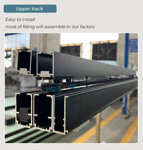 Geriffelte Mattglas-Schiebetürbeschläge für Hotel, Apartment, Wohnungen, Büroprojekte ohne Bodenschiene mit Soft-Close-Funktion - Product Image 3