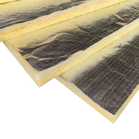 Panneau de laine de verre CE pour CVC (Chauffage, Ventilation, Climatisation) 48kg 25mm, isolation thermique pour climatisation, panneaux de laine de verre avec feuille d'aluminium