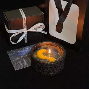 Bougie parfumée Moon Star Galaxy |   Bougie aromatique en <span class=keywords><strong>cire</strong></span> de soja biologique non toxique dans un pot en béton pour la décoration de la maison pour les fêtes de Thanksgiving - Product Image 4