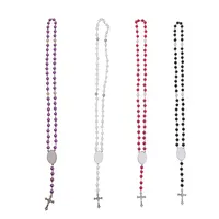 Collier de chapelet catholique, bijoux à Sublimation, perles de prière croix chrétienne, nouvelle collection