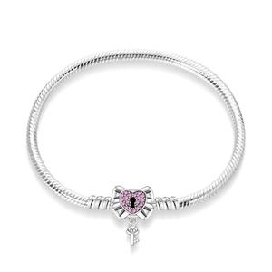 Bracciale Charm in <span class=keywords><strong>Argento</strong></span> Sterling <span class=keywords><strong>925</strong></span> Fai-da-Te, Gioielli alla Moda per Donne, Bracciali e Bangle con Zirconi a Forma di Serpente - Product Image 4