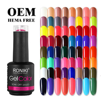 RONIKI fournitures pour ongles Non toxique sans hema gel uv marque privée oem vente en gros de vernis à ongles en gel à paillettes acryliques