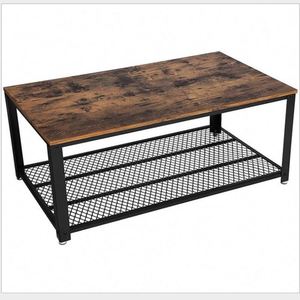 Tavolo Centrale in Stile <span class=keywords><strong>Vintage</strong></span> Americano Semplice e Retrò, <span class=keywords><strong>Scrivania</strong></span> con Contenitore in Legno e <span class=keywords><strong>Metallo</strong></span> Marrone Retrò - Product Image 2