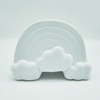 Pots de fleurs en céramique bisque non peints en forme d'arc-en-ciel, cadeaux DIY pour enfants, jolis, modernes, durables, ensemble de peinture pour jardinières polies