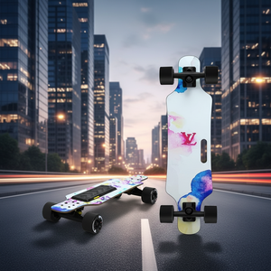 Patinete Eléctrico de Cuatro Ruedas con Control Remoto, Diseño de Pez, Doble Tracción, Plegable, Plataforma de Madera de Arce, Capacidad de Carga de 150 kg - Product Image 2