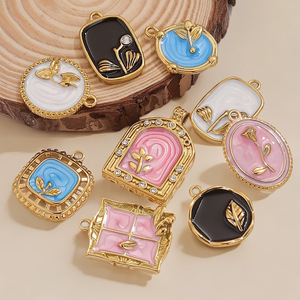 จี้รูปดอกกุหลาบ ใบไม้ และพืชเคลือบสีทอง 18K PVD บนสแตนเลสสตีล สำหรับทำเครื่องประดับ DIY |   กันน้ำ ป้องกันการแพ้ และทนทาน - Product Image 2