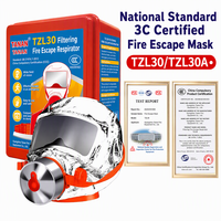 Masque anti-fumée et anti-gaz en aluminium pour évacuation d'incendie, usage minier/hôtelier/résidentiel, respirateur filtrant de sauvetage autonome