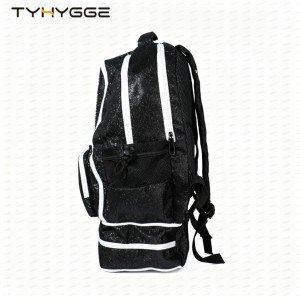 Sparkly Glitter Cheer Backpack <strong>for</strong> <strong>Girls</strong> All Ages, Dance Cheer <strong>Bag</strong> With Custom Rhinestone Logo, <strong>Black</strong> Glitter Cheer <strong>Bag</strong> - Product Image 2