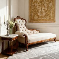 Chaise longue de loisirs capitonnée classique, cadre en bois massif, revêtement en velours/lin/cuir véritable, moderne, durable, salon