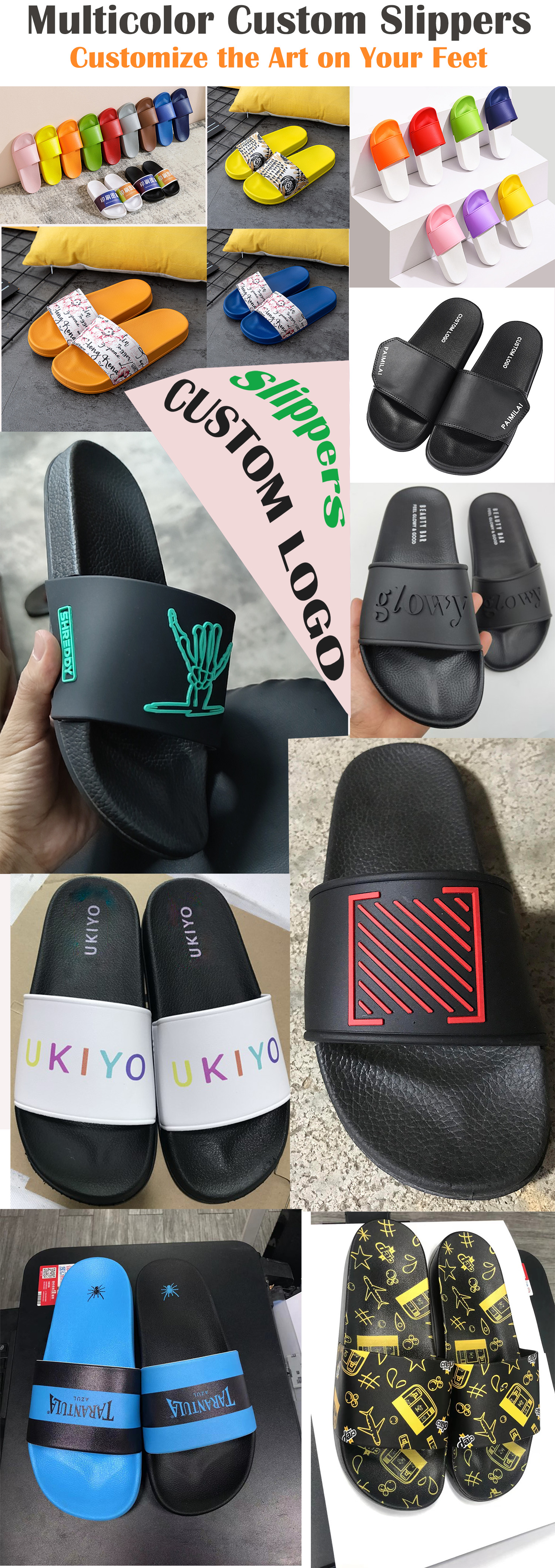 High Quality Custom Slippers With Logo Men 3d Printed Slippers PVC Footwear Slides Custom Logo Sandal Unisex Custom Slippers