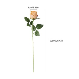 Roses artificielles en gros pour mariage, anniversaire, décoration intérieure, décorations de roses en soie à bords brûlés en stock - Product Image 5