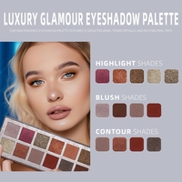 Palette de 7 couleurs personnalisable avec logo privé, hautement pigmentée, fini satiné, scintillant, métallique, waterproof, longue tenue, sans cruauté, à base de plantes