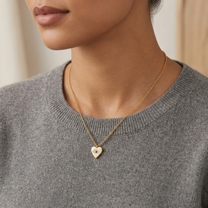 Collier pendentif cœur en métal œil du diable, bijoux neutres pour femmes et filles - Product Image 1