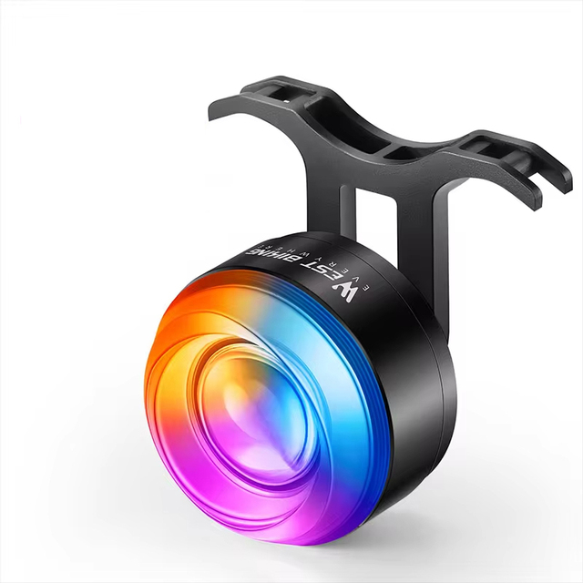 Bicycle Rear Light Smart Brake Sensor Colorful Curved Surface Flashing Light Type-C Rechargeable Cycling Taillights