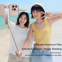 Mini bâton de selfie pliable portable avec trépied et design extensible, télécommande sans fil détachable pour iPhone et Android