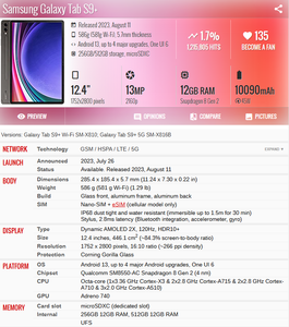 Vendita calda X216 originale S9 Plus Tab per <span class=keywords><strong>Samsung</strong></span> S9 Plus X816 usato <span class=keywords><strong>Tablet</strong></span> PC per Samsumg Tab S9 + LTE 12 + 256GB Call <span class=keywords><strong>Tablet</strong></span> PC - Product Image 5