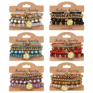 Joyería de Moda, Juego de Pulseras con Dijes de Elefante Estilo Boho, Multicapa, Hechas a Mano con Cuentas, Accesorios para Mujeres y Hombres, Hecho en China - Product Image 1