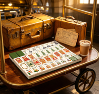 Jeu de Mahjong américain en acrylique personnalisé avec les monuments de New York, 160 pièces gravées, jeu de société de voyage, souvenir, cadeau