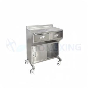 Red Star Stainless Steel Anesthesia Cart 655x420x830mm Double Drawer Hospital <b>Trolley</b> - Product Image 2