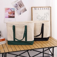Sac fourre-tout publicitaire Sinmelon personnalisé en toile de coton, grande capacité, blocs de couleur, écologique, pour le shopping et le rangement de qualité supérieure