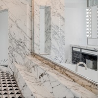 Luxuriöses Innendesign Maßgefertigte Polierte Wasserfeste Naturstein Arabescato Corchia Moderne Badezimmer Wand- und Bodendekoration