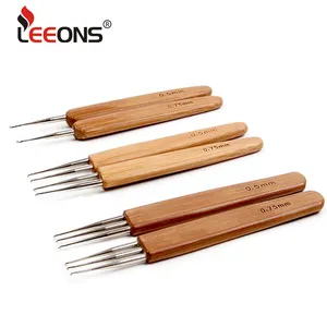 Leeons 최고의 품질 0.5mm 0.7mm 대나무 나무 손잡이 Dreadlocks 바늘 크로 셰 뜨개질