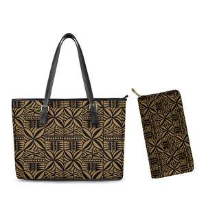 Sacs à main en cuir Pu pour femmes, sacs De Style polynésien, grands sacs à main pour le travail, le bureau - Product Image 1