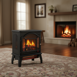 Chimenea Eléctrica de 18 Pulgadas con Llama 3D, Calefacción por Infrarrojos de Cuarzo de 1500W, Independiente, con Termostato Ajustable - Product Image 2