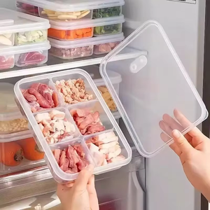 Transparent 2/3/4/6 Grids <b>Storage</b> <b>Box</b> Refrigerator Large Capacity Container <b>Storage</b> <b>Box</b> Frozen Meat Compartment Food <b>Kitchen</b> - Product Image 5