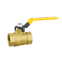 Vanne à boisseau sphérique manuelle en laiton épaissie en deux parties pour eau du robinet, filetée ISO228, poignée jaune, garantie 3 ans, prix usine LISHUI