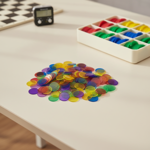 Monete Trasparenti Colorate in Plastica 19mm 25mm, Ausili Didattici per Conteggio e Giochi per Bambini 4-6 Anni, Uso Interno, Bestseller - Product Image 5
