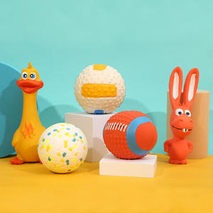 Milieuvriendelijke Hondenlatex Stem Speelgoed Kies Bijtbestendige Tanden Voor Kleine Honden Teddytraining Helpt Bij Het Oplossen Van Slaperigheid Verbetert Rugby - Product Image 2