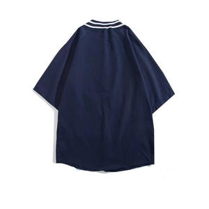 Customized Short Sleeve Baseball Jersey Breathable Wholesale Cotton Shirt Loose Fit with <b>Vintage</b> Style Screen Printed Design - Product Image 4