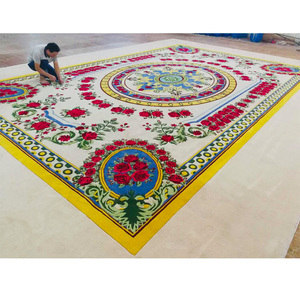 Alfombra de lana suave con diseño personalizado tallado a mano, tamaño grande, persa, 3D, patrón Floral, redondo - Product Image 3