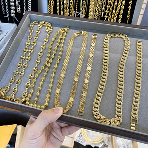 Lot de bijoux en gros plaqué or 18 carats, styles variés, chaînes <span class=keywords><strong>maille</strong></span> cubaine, chaînes <span class=keywords><strong>maille</strong></span> café, colliers et bracelets en vrac 13 - Product Image 2