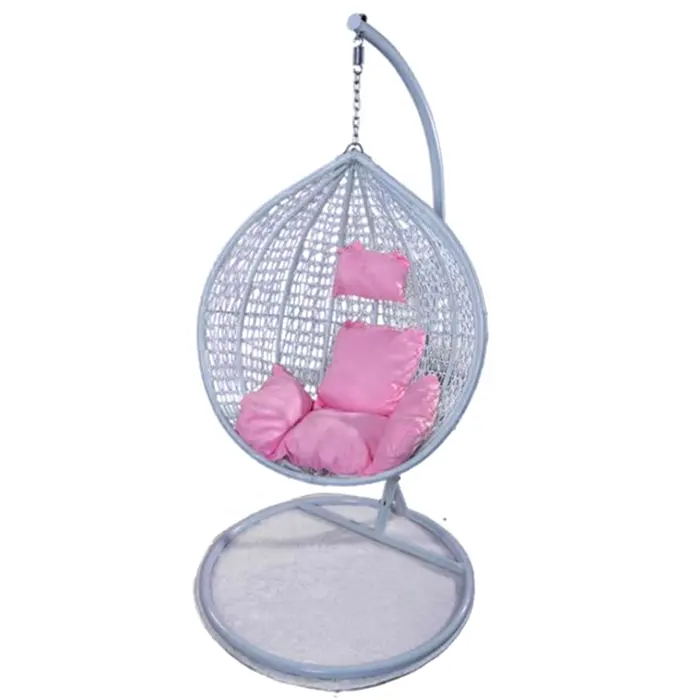 Swing chair hanging Rattan egg cocoon hanging chair with aluminum stand for outdoor or indoor