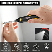 Tournevis sans fil rechargeable 3,7 V, compact, à batterie, avec embouts magnétiques, moteur sans balais, 5 Nm max.