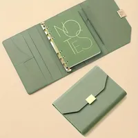 Libreta de Negocios Personalizada A5 de Cuero/PU, con Cierre Magnético Triple, Páginas Rayadas, Hojas Sueltas, Encuadernación Cosida, Regalo para Reuniones