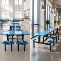 Table et tabouret de cantine scolaire et d'entreprise intégrés