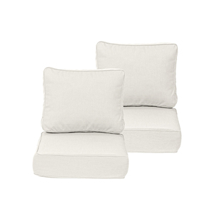 Coussins de <span class=keywords><strong>canapé</strong></span> d'extérieur amovibles et lavables, garnissage en <span class=keywords><strong>mousse</strong></span> haute densité, design blanc uni, double passepoil, <span class=keywords><strong>pour</strong></span> <span class=keywords><strong>canapé</strong></span> en osier - Product Image 2