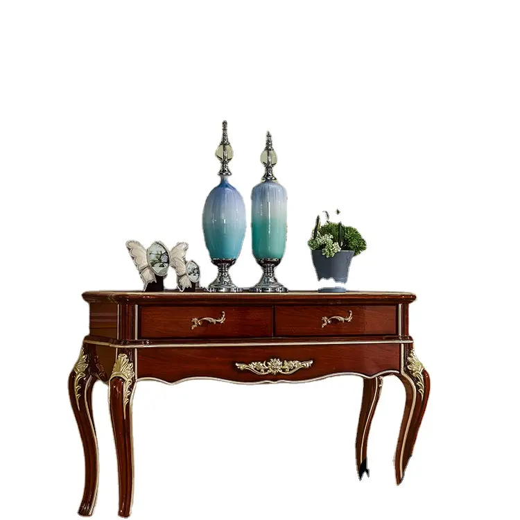 Mesa de consola clásica tallada en madera de alta calidad