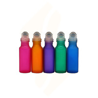 Flacon roll-on en verre dépoli coloré pour huiles essentielles 5ml 10ml – Flacon roll-on coloré pour parfum avec bille métallique