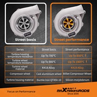 Turbocompresor MaXpeedingrods GT30 GT3037 GT3076R de Acero Billet con Rueda de Turbina T3.82 A/R para 2.5L-3.0L Universal, 500hp+