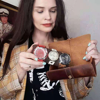 Rouleau de Montres en Cuir Étui de Voyage pour Montres de Luxe à 3 Logements, Facile à Transporter, Présentoir Support Remontoir pour Hommes CF1117