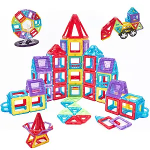 Educational Magnetic Toys 3D Construction Magnetic Tiles 100 pcs Toys Magnet Building Blocks For Kids