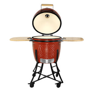 SEB <span class=keywords><strong>KAMADO</strong></span> 18 pouces, barbecue au charbon de bois en céramique rouge, fumoir, cuisson au feu vif, utilisation en camping et au jardin, grand grill - Product Image 4
